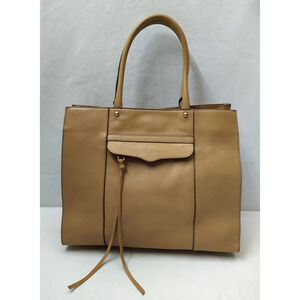 Rebecca Minkoff Tan Leather Front Pocket Double Handle Satchel Shoulder Bag